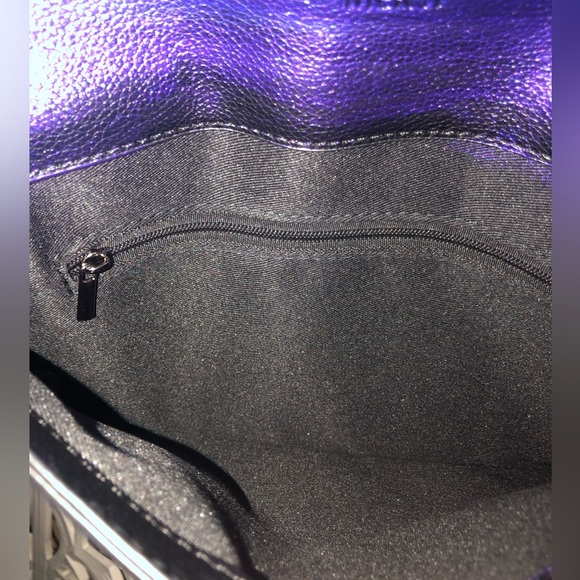 Mersi Vera Metallic Multi Color Studded Envelope Vegan Leather Crossbody Bag - Picture 8 of 16